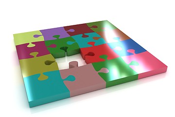 Image showing Many-colored puzzle pattern