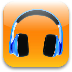 Image showing glossy headset web icon design element 