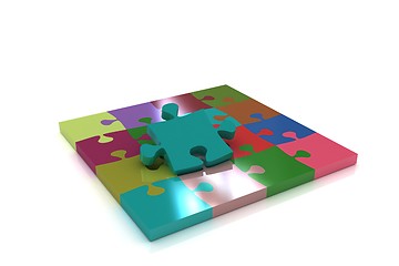 Image showing Many-colored puzzle pattern