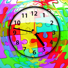 Image showing Colorful mosaic clock icon 