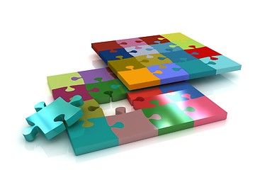 Image showing Many-colored puzzle pattern