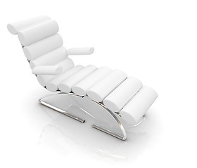 Image showing Comfortable white Sun Bed