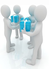 Image showing 3d mans gives gifts 