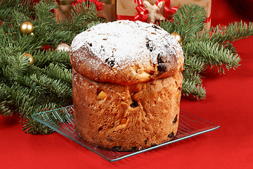 Image showing Panettone the italian Christmas fruit cake