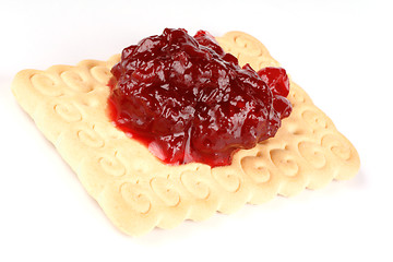 Image showing Biscuit with jam