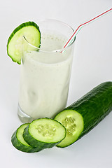 Image showing green cucumber coctail
