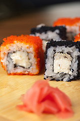 Image showing tobico sushi rolls