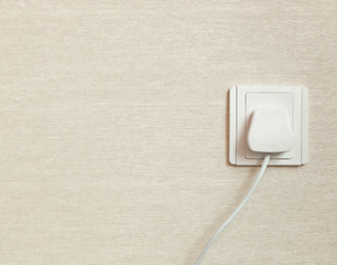 Image showing AC power plug in wall socket