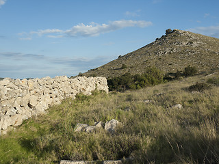 Image showing wall of stones on the Island