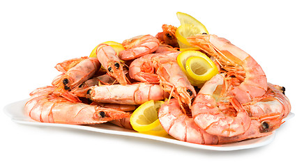 Image showing Shrimp with lemon