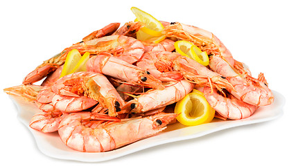 Image showing Shrimp with lemon