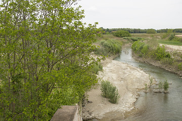 Image showing Senio river near Cotignola in Italian countryside