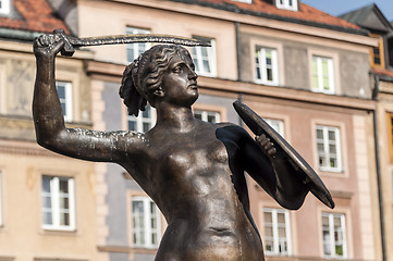 Image showing Mermaid statue in Warsaw.