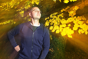 Image showing Man in autumn park