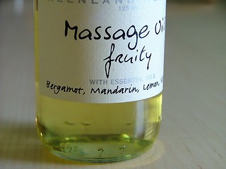 Image showing massage oil bottle