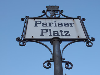 Image showing Pariser Platz sign