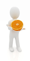 Image showing 3d man with half orange