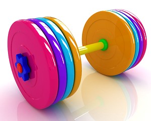 Image showing Colorful dumbbell 