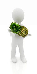 Image showing 3d man with pineapple 