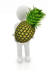 Image showing 3d man with pineapple 