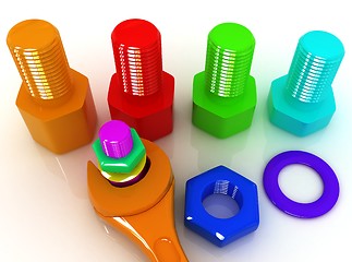 Image showing Colorful wrench to tighten the screws
