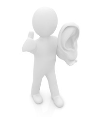 Image showing 3d man with ear 3d render