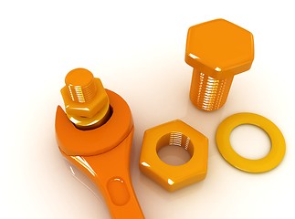 Image showing Colorful wrench to tighten the screws