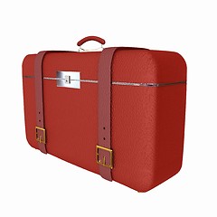 Image showing Red traveler's suitcase 
