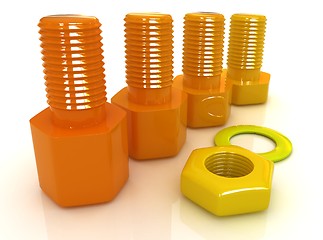 Image showing Colorful nuts and bolts 