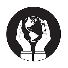 Image showing Hands gently holding a globe.