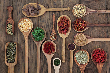 Image showing Herbs in Spoons