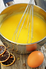 Image showing Lemon curd in a saucepan.