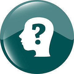 Image showing Human head with question mark symbol, web icon