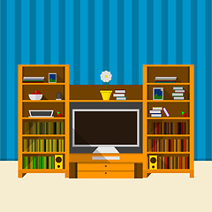 Image showing Illustration of TV room