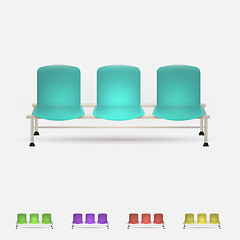 Image showing Illustration of colored waiting benches