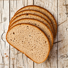 Image showing five slices of rye bread 