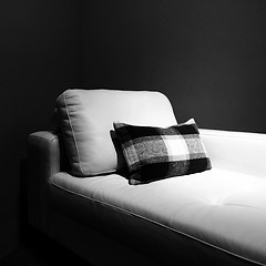 Image showing White couch in a dark room