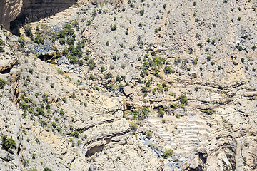 Image showing Rock walls Jebel Shams