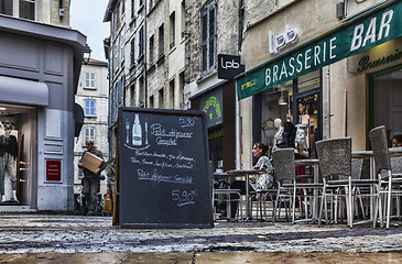 Image showing Morning in Place du Change- Avignon, France