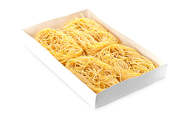 Image showing uncooked egg pasta in box