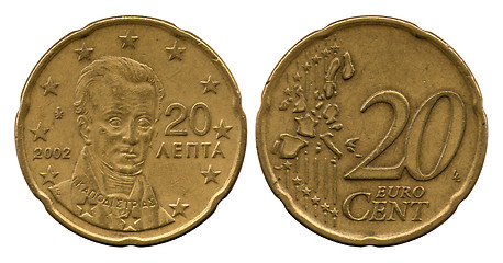 Image showing twenty euro-cents, United Europe, Greece, 2002