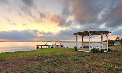 Image showing Sunset Serenity on Lake Macquarie NSW Australia