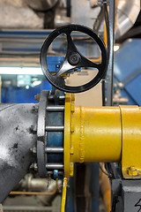 Image showing Industrial pipes in a thermal power plant