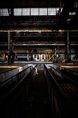 Image showing Industrial interior of an old factory