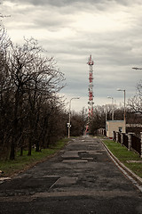 Image showing Communications tower against sky