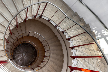 Image showing Upside view of a spiral staircase