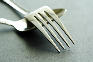 Image showing Spoon and fork