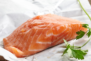 Image showing fresh raw salmon meat