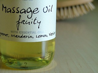 Image showing massage oil bottle