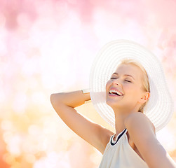 Image showing beautiful woman enjoying summer outdoors